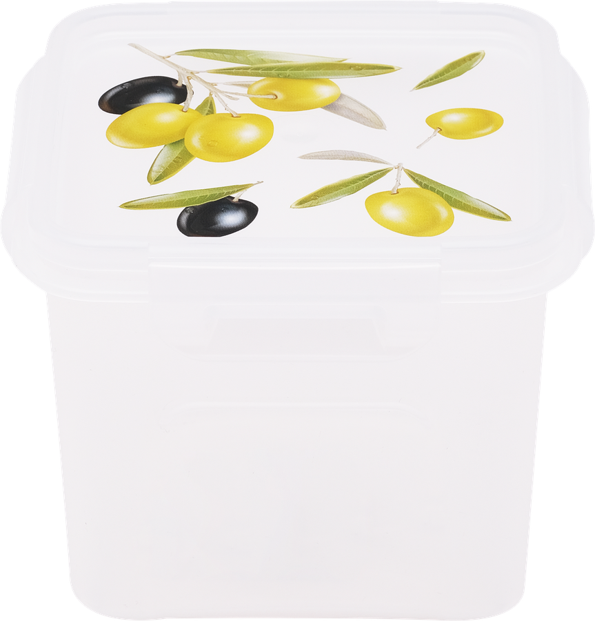 Контейнер для СВЧ 4 FAMILY Fresh олива, квадратный, 0.9л