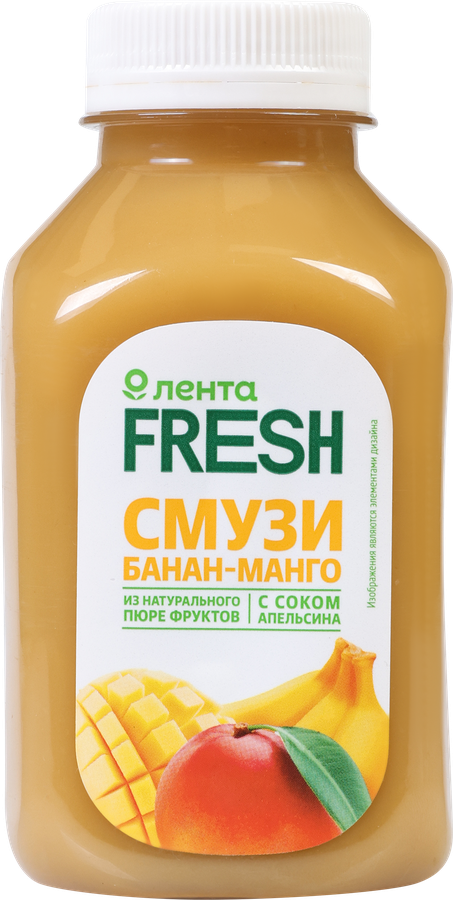 Напиток безалкогольный ЛЕНТА FRESH Смузи банан-манго, 300мл