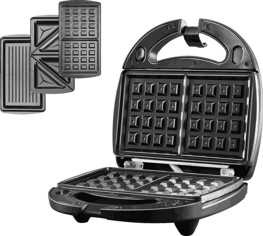 Мультипекарь РЕДМОНД черный, металл/бакелит, 3 съемные панели