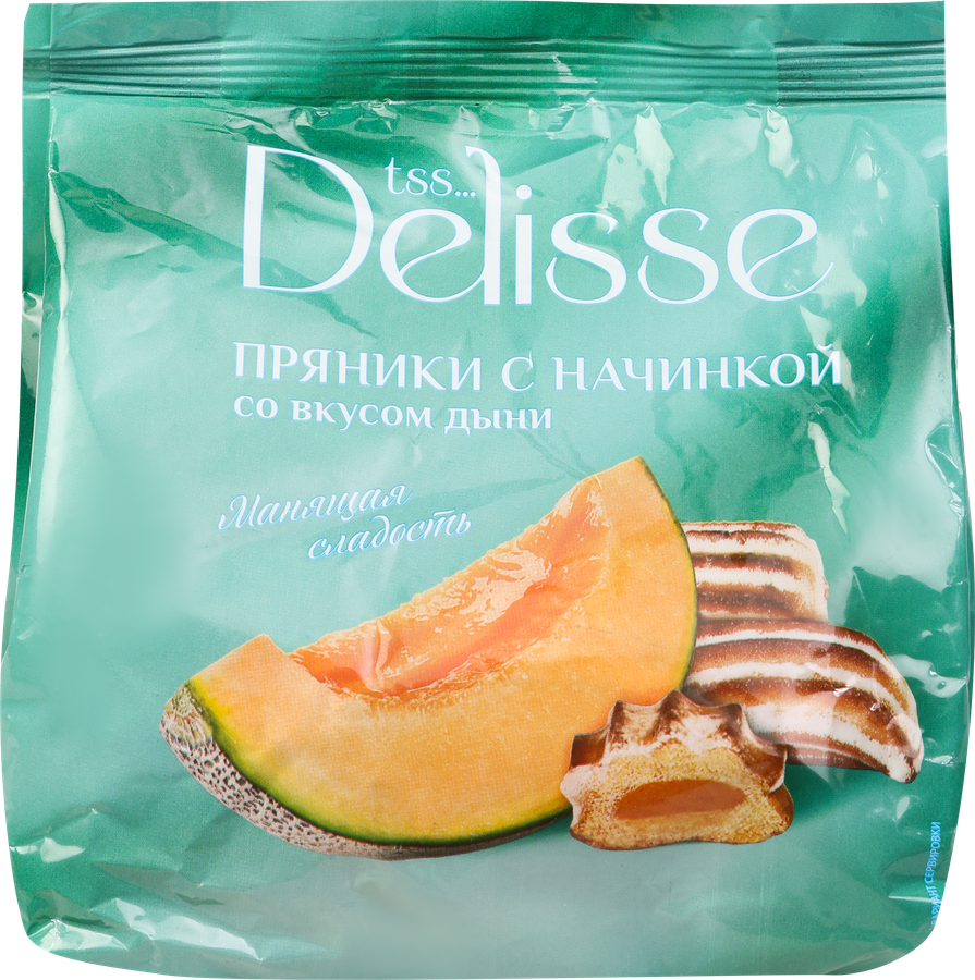 Пряники сырцовые DELISSE с начинкой со вкусом дыни, 350г