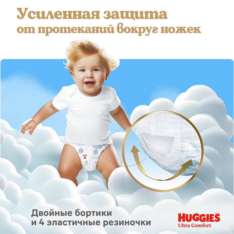 Подгузники-трусики для мальчиков HUGGIES Ultra Comfort 7, 17кг+, 34шт, превью