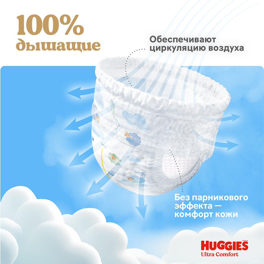 Подгузники-трусики для мальчиков HUGGIES Ultra Comfort 7, 17кг+, 34шт, предпросмотр