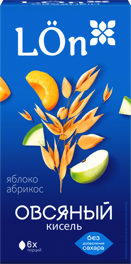 Кисель овсяный LON Яблоко-абрикос, сухой, 120г