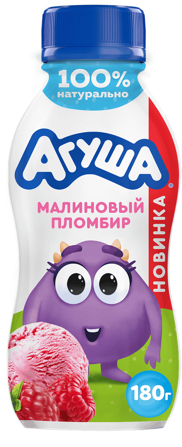 Йогурт АГУША Малиновый пломбир питьевой 2,7% без змж