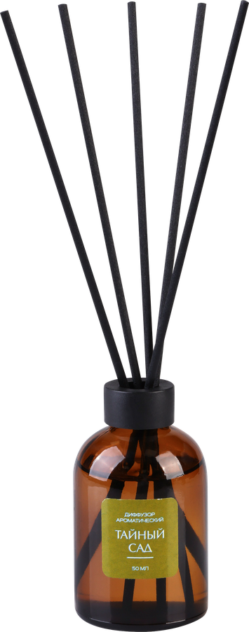 АромадиффузорHOMECLUBТайныйсад,спалочкамиипробникомаромата,50мл