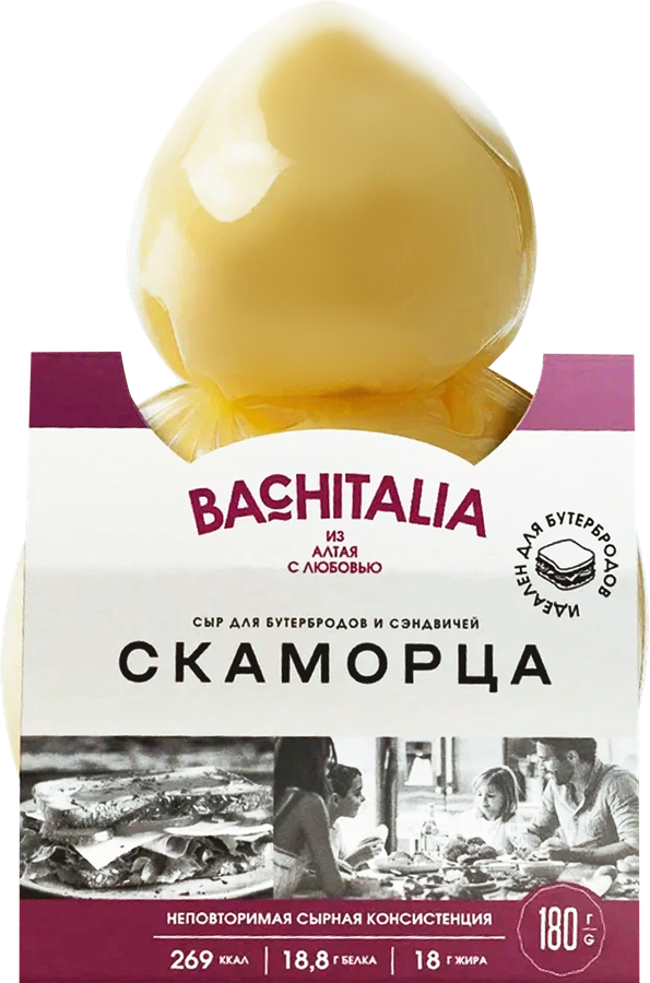 СырполутвердыйBACHITALIAСкаморца,молодой40%,беззмж,180г