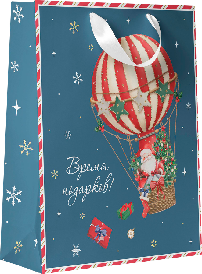 Пакет подарочный CITY HOME TRADE New Years Joy 23х18х10см, эффект, превью