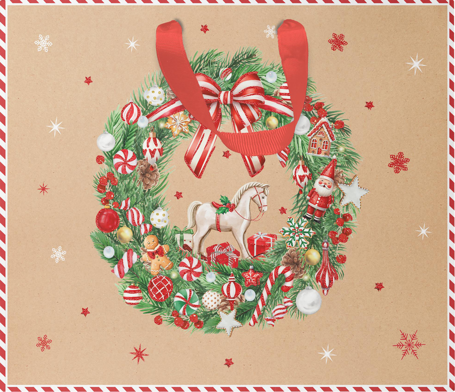 Пакет подарочный CITY HOME TRADE Christmas Kraft 40х48х18см, превью
