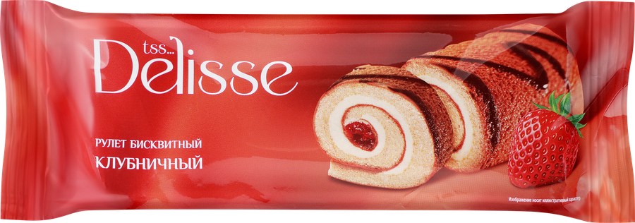 РулетбисквитныйDELISSEклубничный,200г
