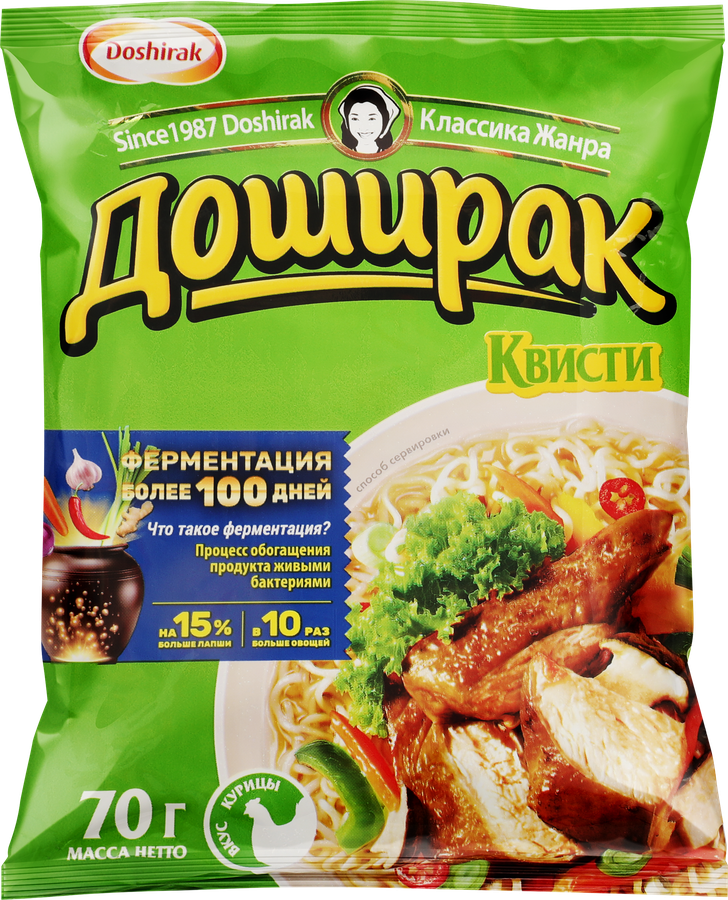 Лапша DOSHIRAK Квисти со вкусом курицы, 70г