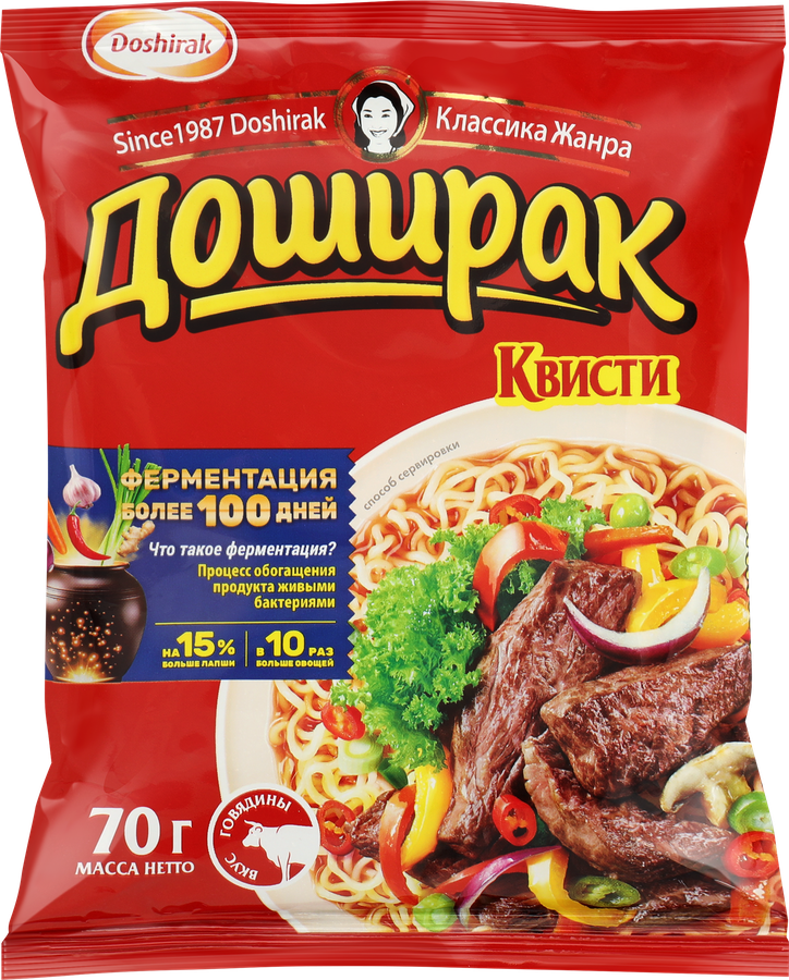 Лапша DOSHIRAK Квисти со вкусом говядины, 70г