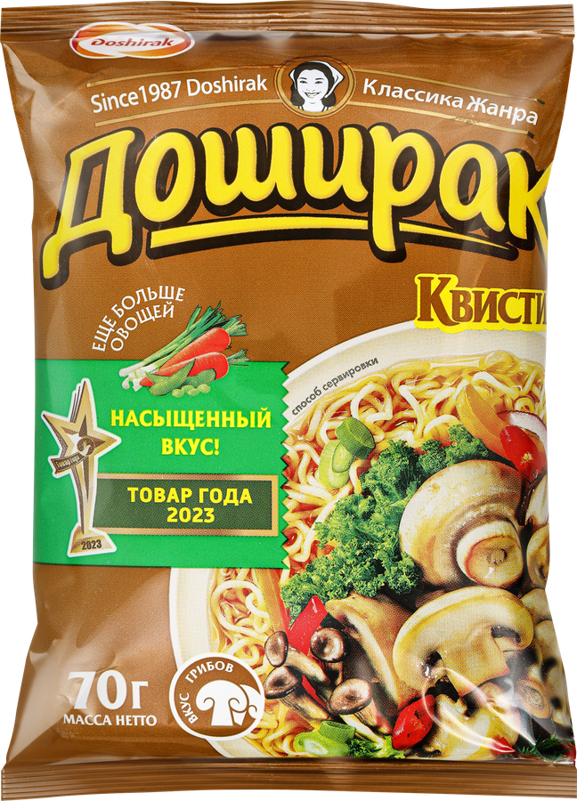 Лапша DOSHIRAK Квисти со вкусом грибов, 70г
