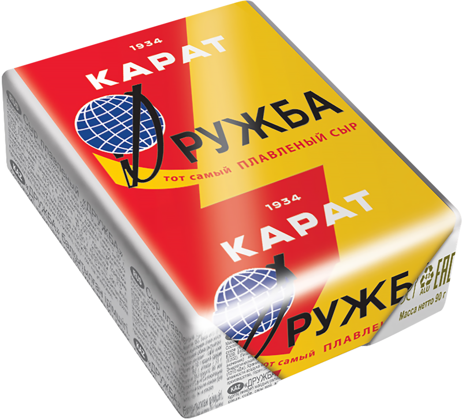 Сыр плавленый КАРАТ Дружба 45%, без змж, 90г, предпросмотр