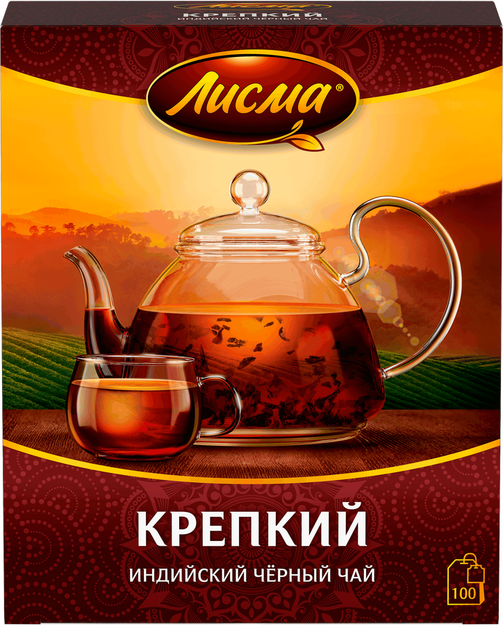 Чай черный ЛИСМА Крепкий Индийский байховый, 100пак