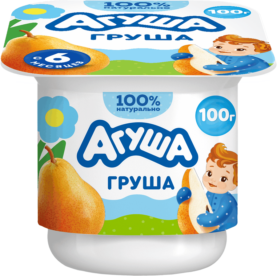 Творог детский АГУША Груша фруктовый 3,9%, с 6 месяцев, без змж, 100г