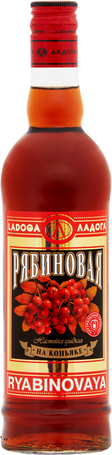 Настойка ЛАДОГА Рябиновая на коньяке сладкая, 24%, 0.5л