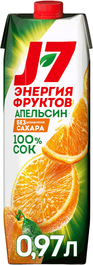 Сок J7 Апельсин с мякотью, 0.97л