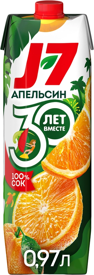 Сок J7 Апельсин с мякотью, 0.97л