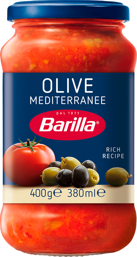 Соус томатный BARILLA Olive, с черными и зелеными оливками, 400г