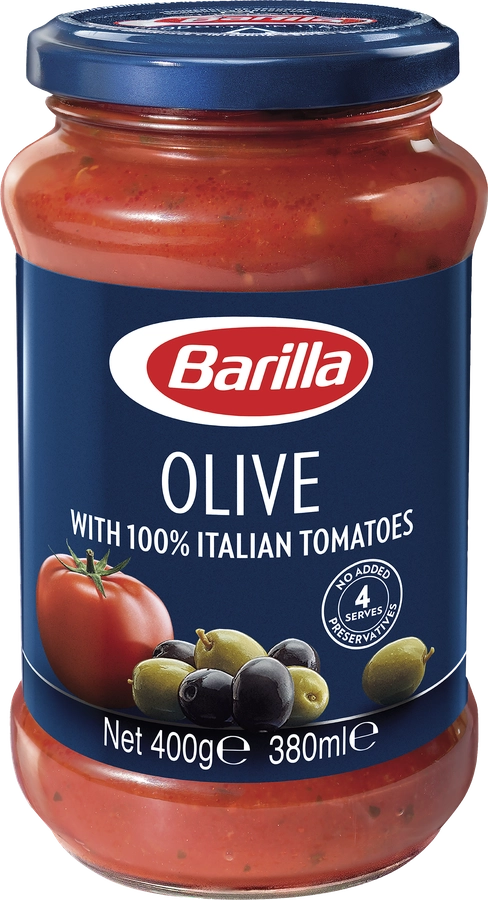 Соус томатный BARILLA Olive, с черными и зелеными оливками, 400г