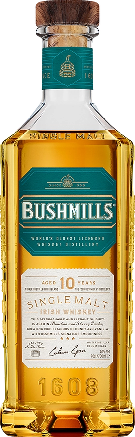 Виски BUSHMILLS Ирландский солодовый 10 лет, 40%, п/у, 0.7л